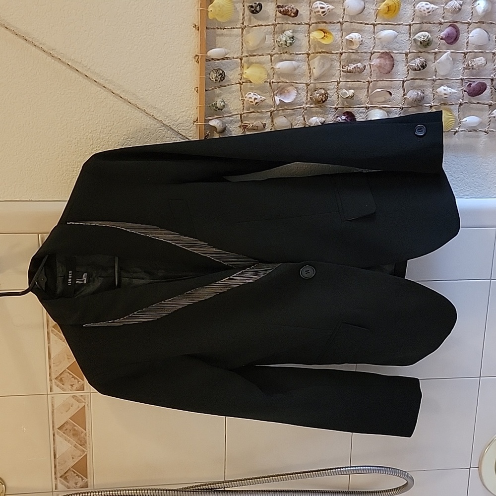 Black Blazer with Silver Chain Detailing